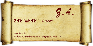 Zámbó Apor névjegykártya