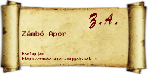 Zámbó Apor névjegykártya