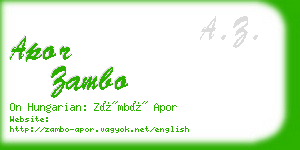 apor zambo business card